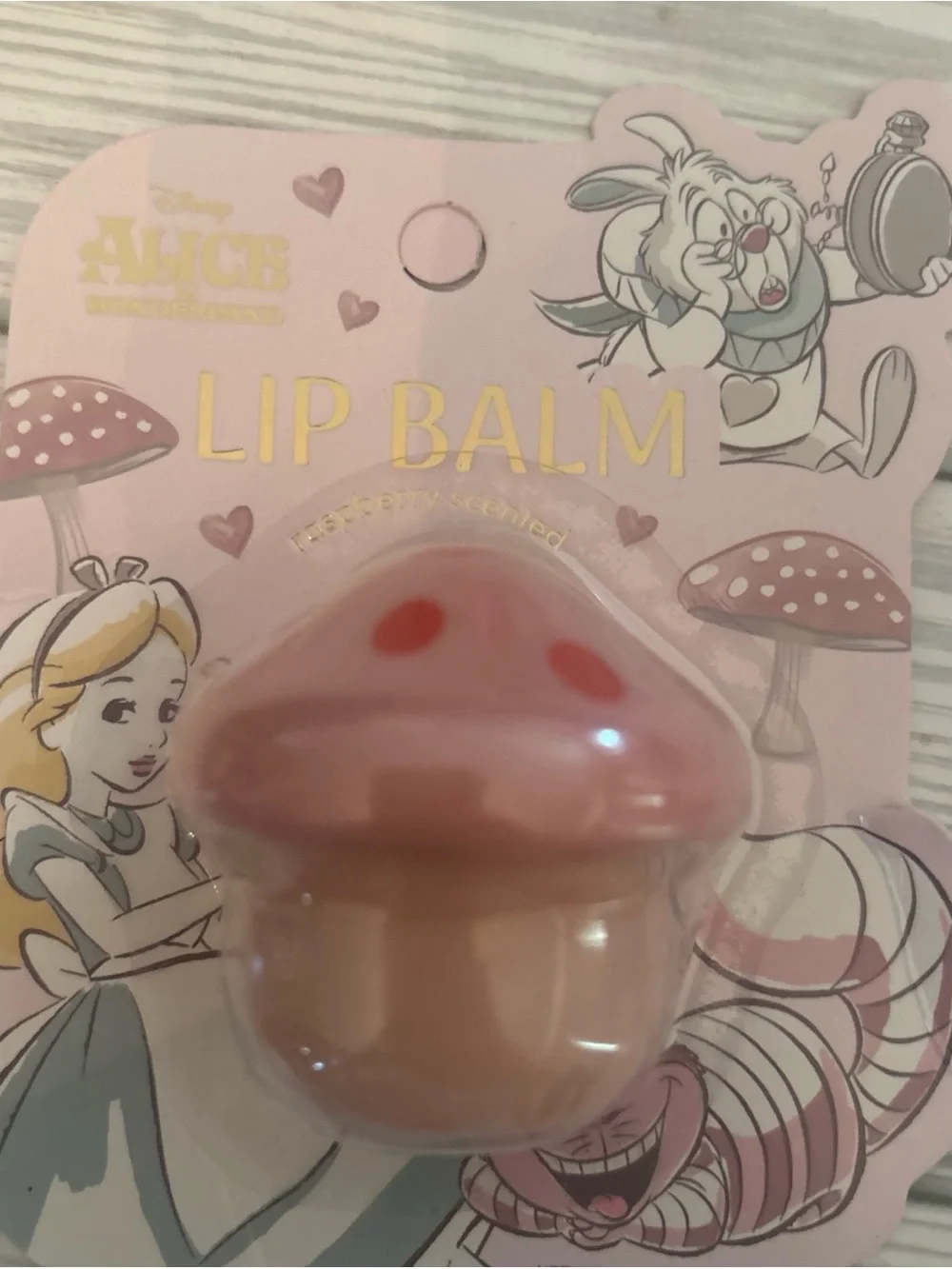 Disney Alice in Wonderland Mushroom Lip Balm Set of 3 - Pink, Yellow, Blue